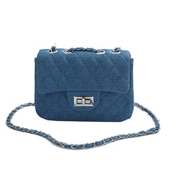 Classic small denim diamond handbag
