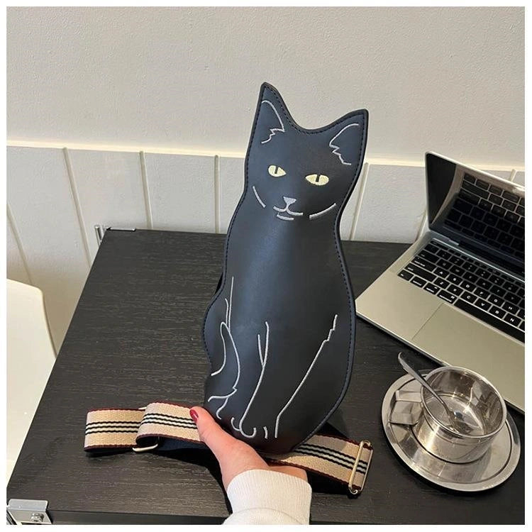 Cute Cat Chest Bag Women Small Simple Printed Shoulder Crossbody Bag