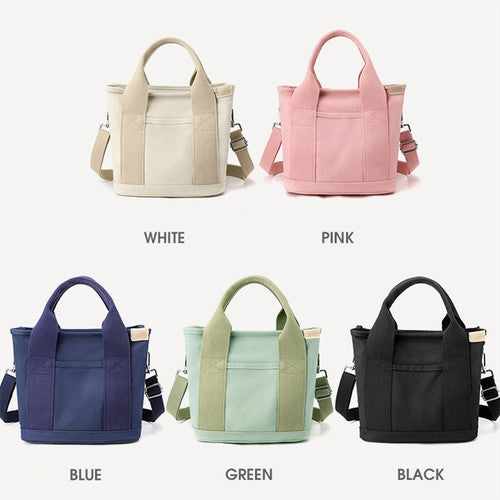 Women Canvas Tote Bag with Zipper - Color
