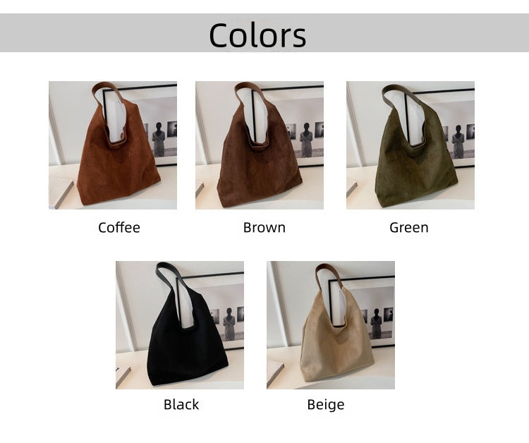Faux Suede Hobo Bag for Women - Colors