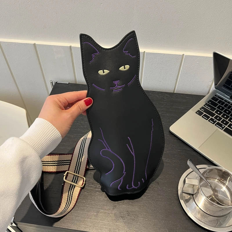 Cute Cat Chest Bag Women Small Simple Printed Shoulder Crossbody Bag