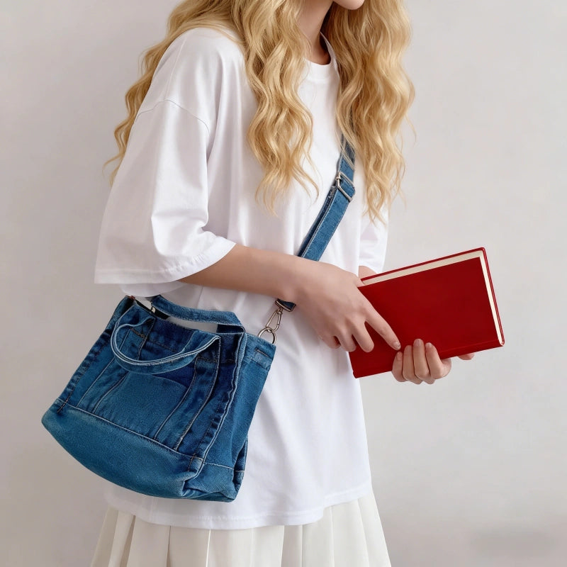 Denim Tote Bag Crossbody Women - Detail