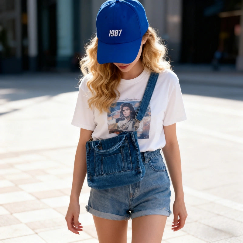 Denim Tote Bag Crossbody Women - Detail