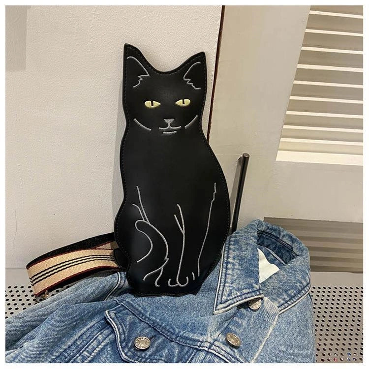 Cute Cat Chest Bag Women Small Simple Printed Shoulder Crossbody Bag