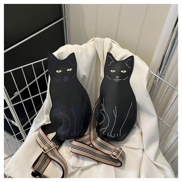 Cute Cat Chest Bag Women Small Simple Printed Shoulder Crossbody Bag