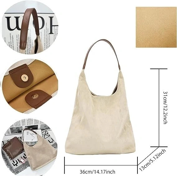 Faux Suede Hobo Bag for Women - Size