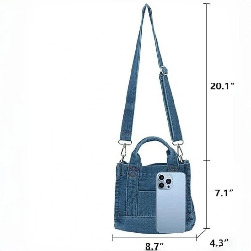 Denim Tote Bag Crossbody Women - Size