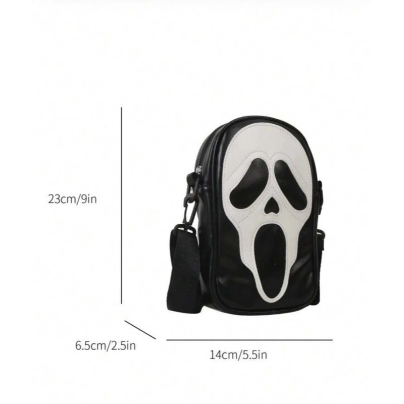 Goth Ghostface Crossbody Purse - Size