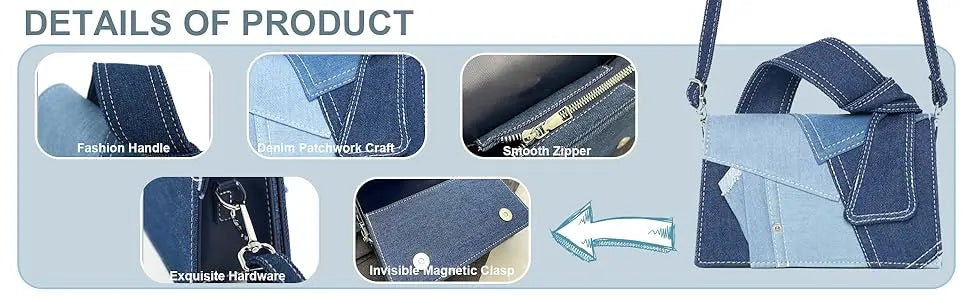 Patchwork Denim Bag-Mixed
